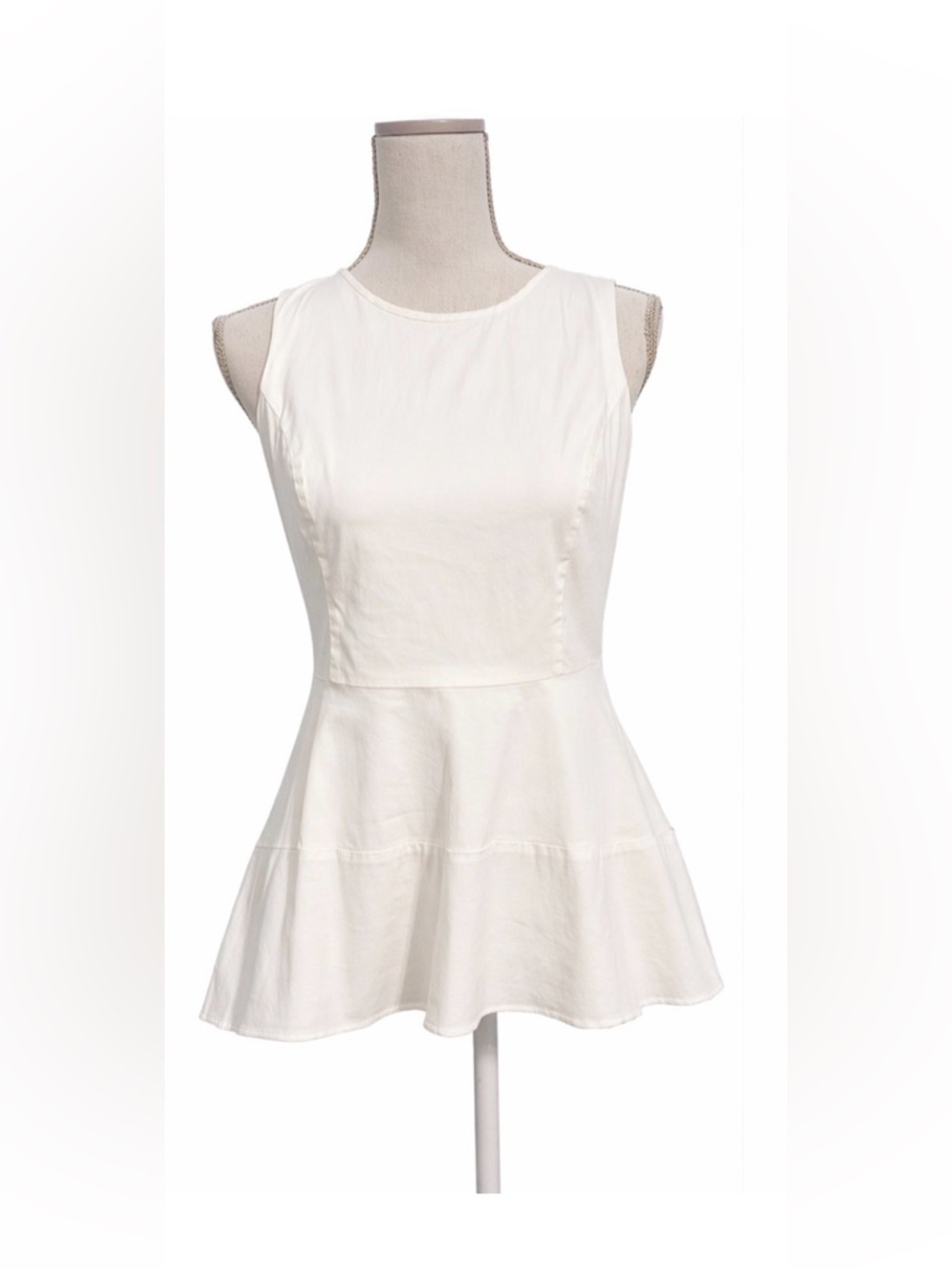 White House Black Market White Peplum Top